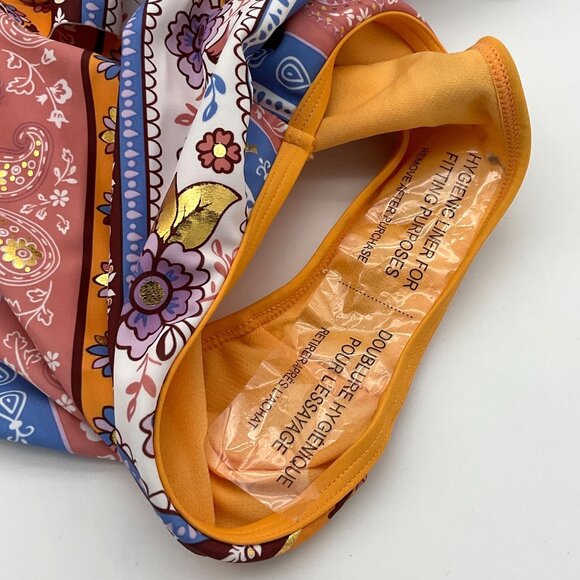 Catherine Malandrino 1-pc Adjust Strap Ruffle Neck Swimsuit Crochet Pants 12 NWT - Picture 4 of 10